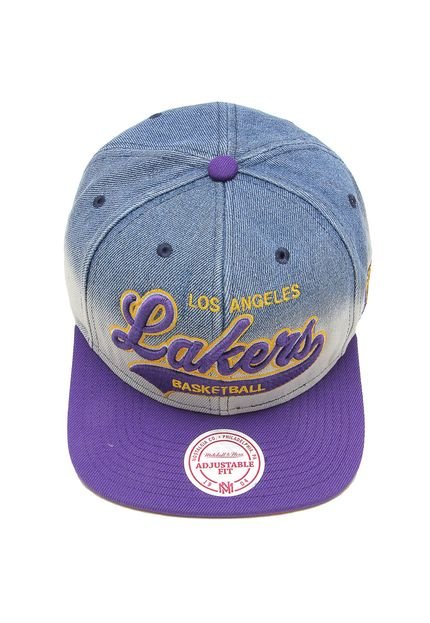 Boné Mitchell & Ness Snapback Dipdye LA Lakers Azul/Roxo - Marca Mitchell & Ness