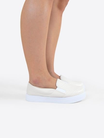 Tênis Slip On Feminino Bia Calçados Bordado Napa Fosco Delicado Minimalista - Marca BIA CALCADOS