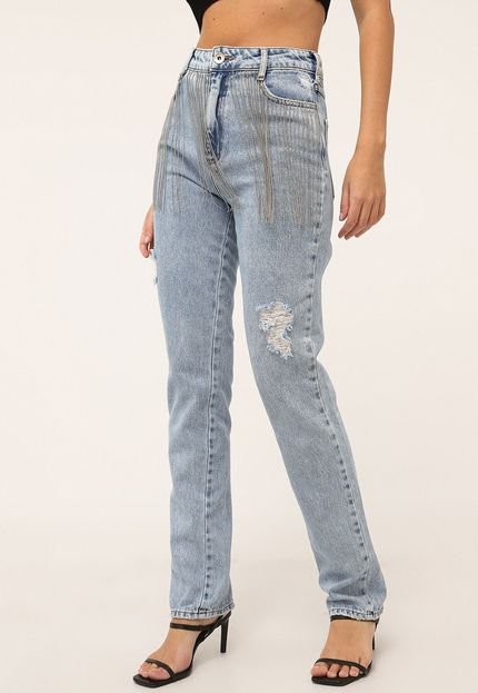 Calça Jeans Colcci Skinny Kendall Correntes Azul - Marca Colcci