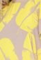 Vestido Sacada Curto Folhagem Bege/Amarelo - Marca Sacada