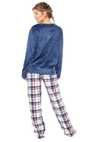 Pijama Any Any Soft Family Azul-marinho/Branco