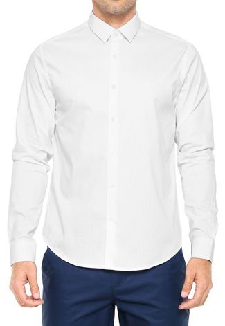 Camisa Calvin Klein Listras Branca