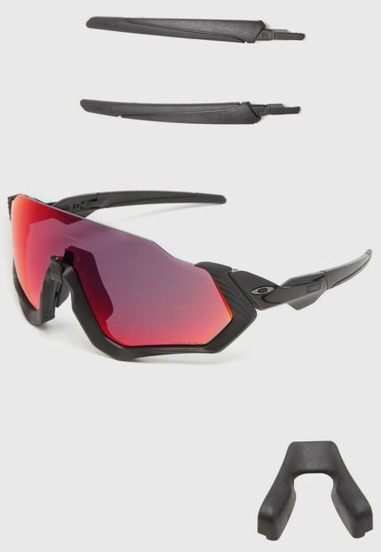 Óculos de Sol Oakley Flight Jacket Preto/Vermelho - Marca Oakley