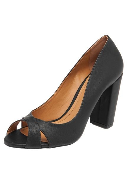 Peep Toe DAFITI SHOES Cruzada Preto - Marca DAFITI SHOES