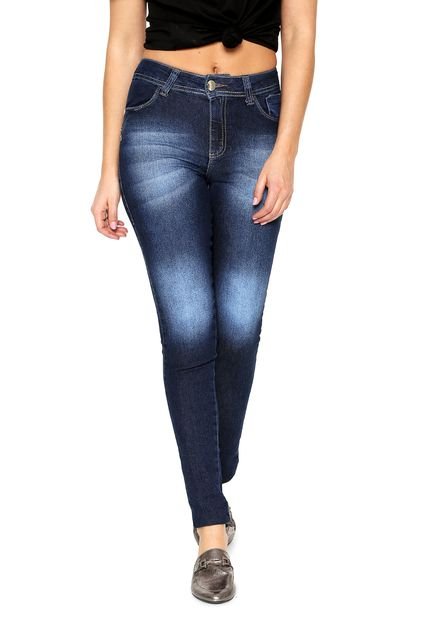 Calça Jeans Jezzian Skinny Estonada Azul - Marca Jezzian