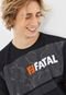 Camiseta Fatal Logo Preta/Cinza - Marca Fatal