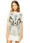 Vestido Forum Ampla Animal Off-white - Marca Forum