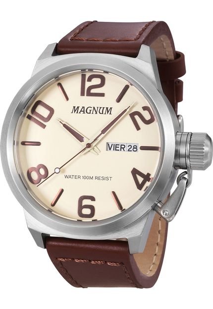Relógio Magnum MA33399E Prata/Marrom - Marca Magnum