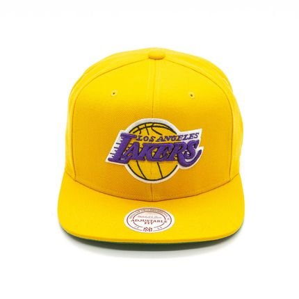 Boné Mitchell & Ness Lã Solid NBA La Lakers Snapback Amarelo - Marca Mitchell & Ness