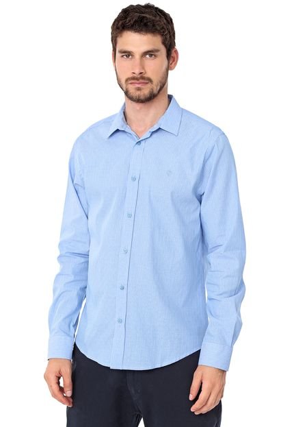 Camisa Forum Reta Listrada Azul/Branca - Marca Forum