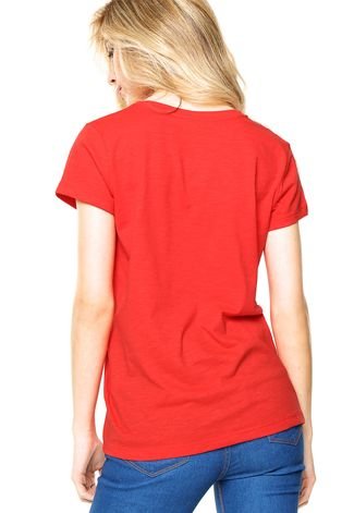 Camiseta Colcci Bordado Vermelha