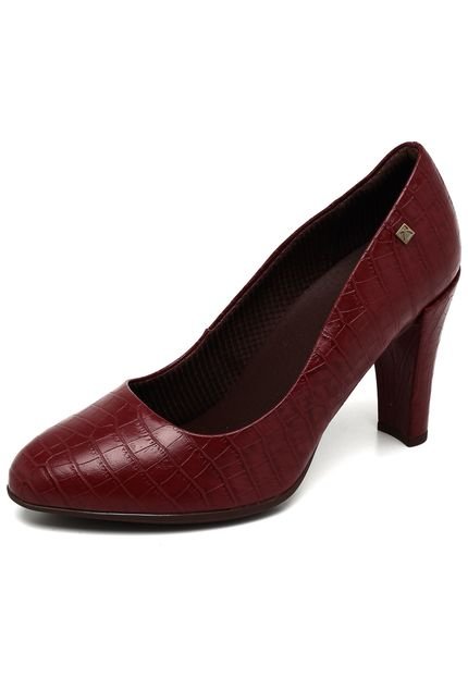 Scarpin Piccadilly Croco Vinho - Marca Piccadilly