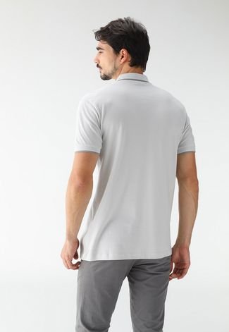 Camisa Polo Aramis Reta Logo Cinza