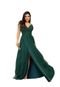Vestido Longo de Festa Micro Tule Detalhe na Alcinha Marjorie Verde Esmeralda - Marca Cia do Vestido