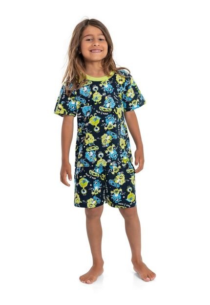 Pijama Infantil Masculino em Meia Malha Quimby Azul - Marca Quimby