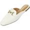 Sapato Mule Femino Donatella Shoes Bico Quarado Branco Croco - Marca Donatella Shoes