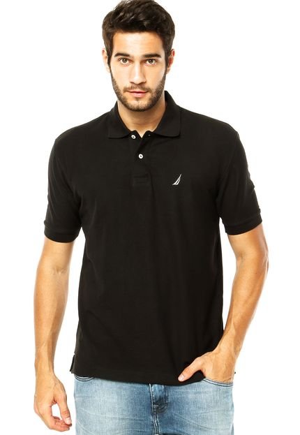 Camisa Polo Nautica Bordado Preta - Marca Nautica