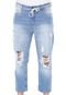 Calça Jeans Hering Slim Cropped Destroyed Azul - Marca Hering