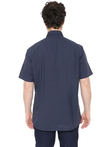 Camisa Dudalina Reta Lisa Azul-marinho