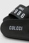 Rasteira Slide Colcci Lettering Preta - Marca Colcci