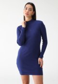 Vestido Canelado Calvin Klein Jeans Curto Logo Azul - Marca Calvin Klein Jeans