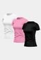 Kit 3 Camisetas Feminina Dry Fit Básica Lisa Proteção Solar UV Térmica Blusa Academia Esporte Camisa - Marca ADRIBEN