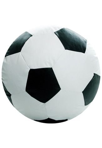 Puff Ball Futebol Infantil Pop Cipaflex Branco e Preto  Stay Puff