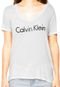 Blusa Manga Curta Calvin Klein Jeans Recortes Bege - Marca Calvin Klein