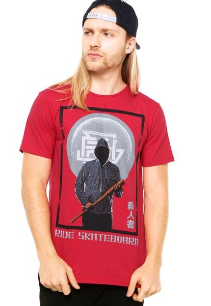 Camiseta Manga Curta Ride Skateboard Tokyo Murderer Vermelha - Marca Ride Skateboard