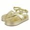 Sandália Papete Plataforma Sola Alta Ouro Light Kuento Shoes - Marca KUENTO SHOES