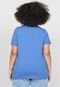 Camisa Polo Basicamente. Plus Size Lisa Azul - Marca Basicamente.