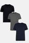 Kit com 3 Camisetas Básicas Slim Fitness em Cores Sortidas - Marca Slim Fitness