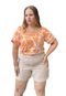 Blusa Plus Size Feminina Decote Quadriculado Estampada  Verde - Marca Predilects Plus