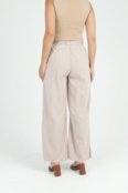 Calça Wide Leg com Fenda Laterais Bege 42 Gazzy - Marca Gazzy