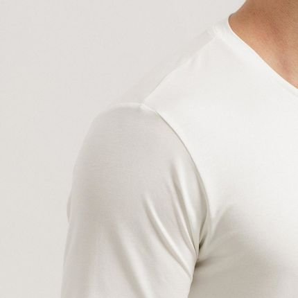 Camiseta Basica Tech Insider gola V Off-white - Marca Insider