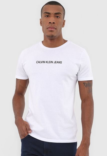 Camiseta Calvin Klein Jeans Lettering Branca - Marca Calvin Klein Jeans