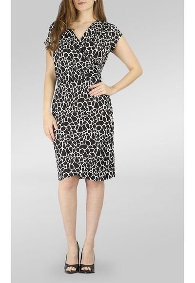 Vestido negro con animal print on sale