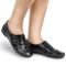 Oxford Feminino Sapato Casual Couro Costurado à Mão Brogue Bico Redondo Amarração Casual Preto - Marca Walk Easy