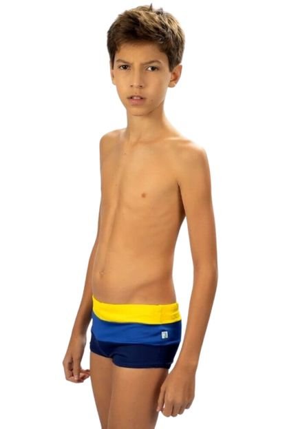 Sunga Infantil Boxer 3 Cores Amarela Cecí Moda Praia 1 Amarelo - Marca Precoce