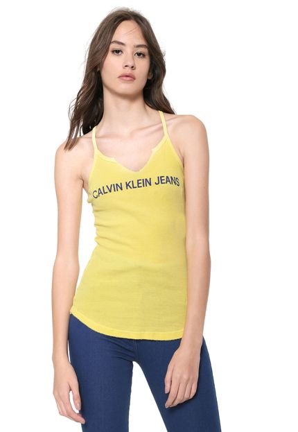 Regata Calvin Klein Jeans Logo Amarela - Marca Calvin Klein Jeans