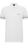 Camisa Polo Piquet De Algodão Com Logos Multicoloridos Em Jacquard - Marca BOSS