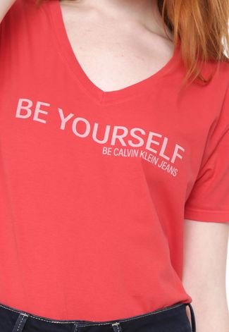 Camiseta Calvin Klein Jeans Be Yourself Vermelha