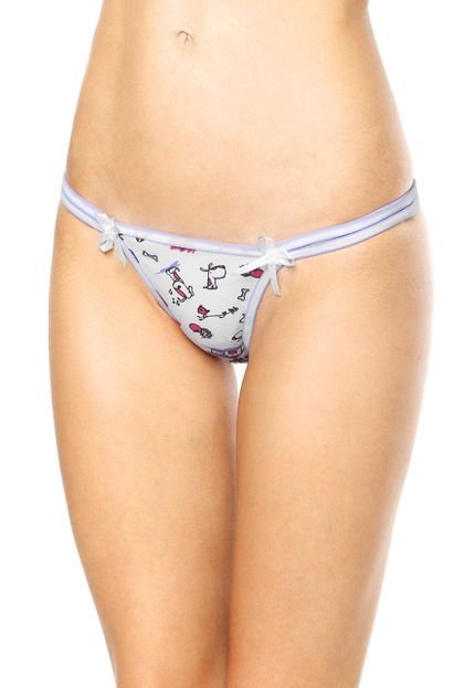 Calcinha FiveBlu String Estampada Branca - Marca FiveBlu