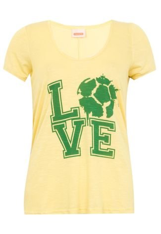 Camiseta Mercatto Brasil Love Amarela