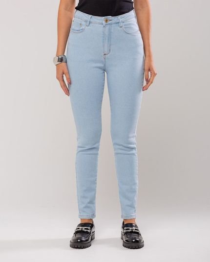 Calça Jeans Mom Feminina Cintura Alta Básica com Elastano 00201 Clara Consciência - Marca Consciência