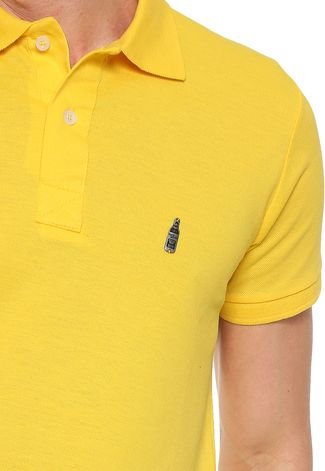 Camisa Polo Rock&Soda Reta Logo Amarela