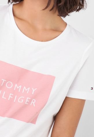 Camiseta Tommy Hilfiger Lettering Branca