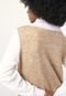 Cardigan Tricot Vero Moda Color Block Bege - Marca Vero Moda