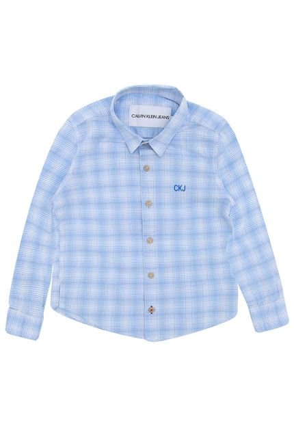 Camisa Calvin Klein Kids Menino Xadrez Azul - Marca Calvin Klein Kids