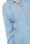 Camisa Cativa Plus Reta Bolsos Azul - Marca Cativa Plus